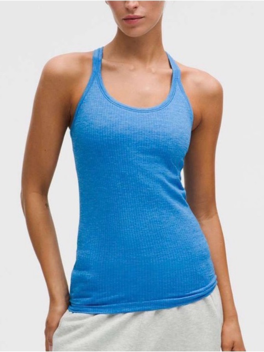 lululemon athletica Cornflower Ebb to Street Blue Ribbed Tank
